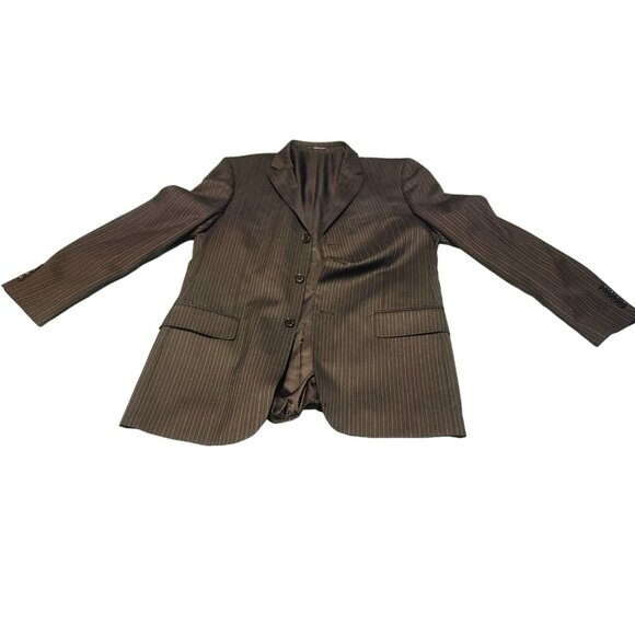 Louis Raphael Luxe Piece Suit Charcoal Gray Pinstripe Blazer Jacket Coat 40R 34W - Picture 5 of 12